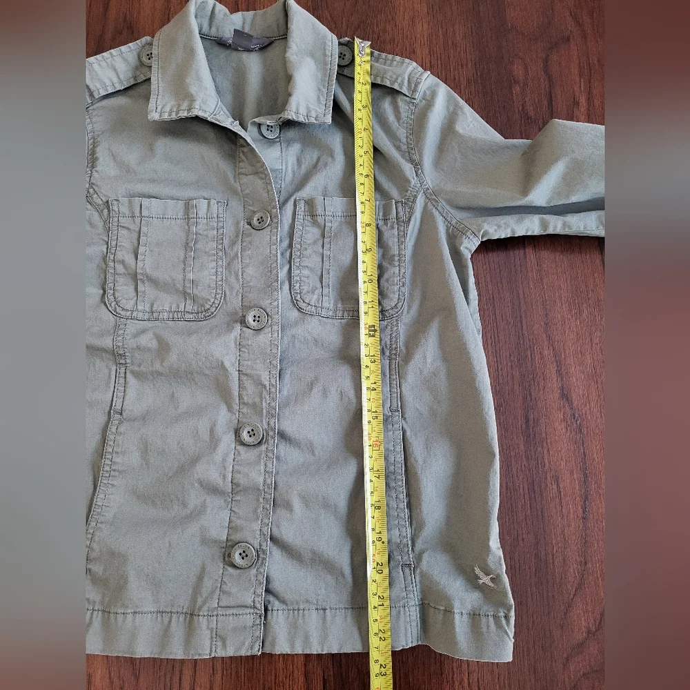 Eddie Bauer Women's XS Military Style Green Lightweight Button Utility Jacket